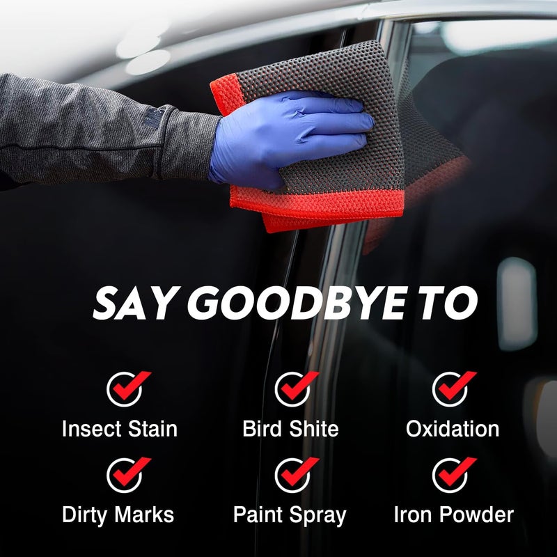 ARTIPOLY Clay Decontamination Towel - Professional Detail Products - Proven Cleaning & Release of Paint Contaminants; Increase Wax & Sealant Bond; Enhance Paint Gloss & Color; Fine Grade (12x12inches) - Image 4